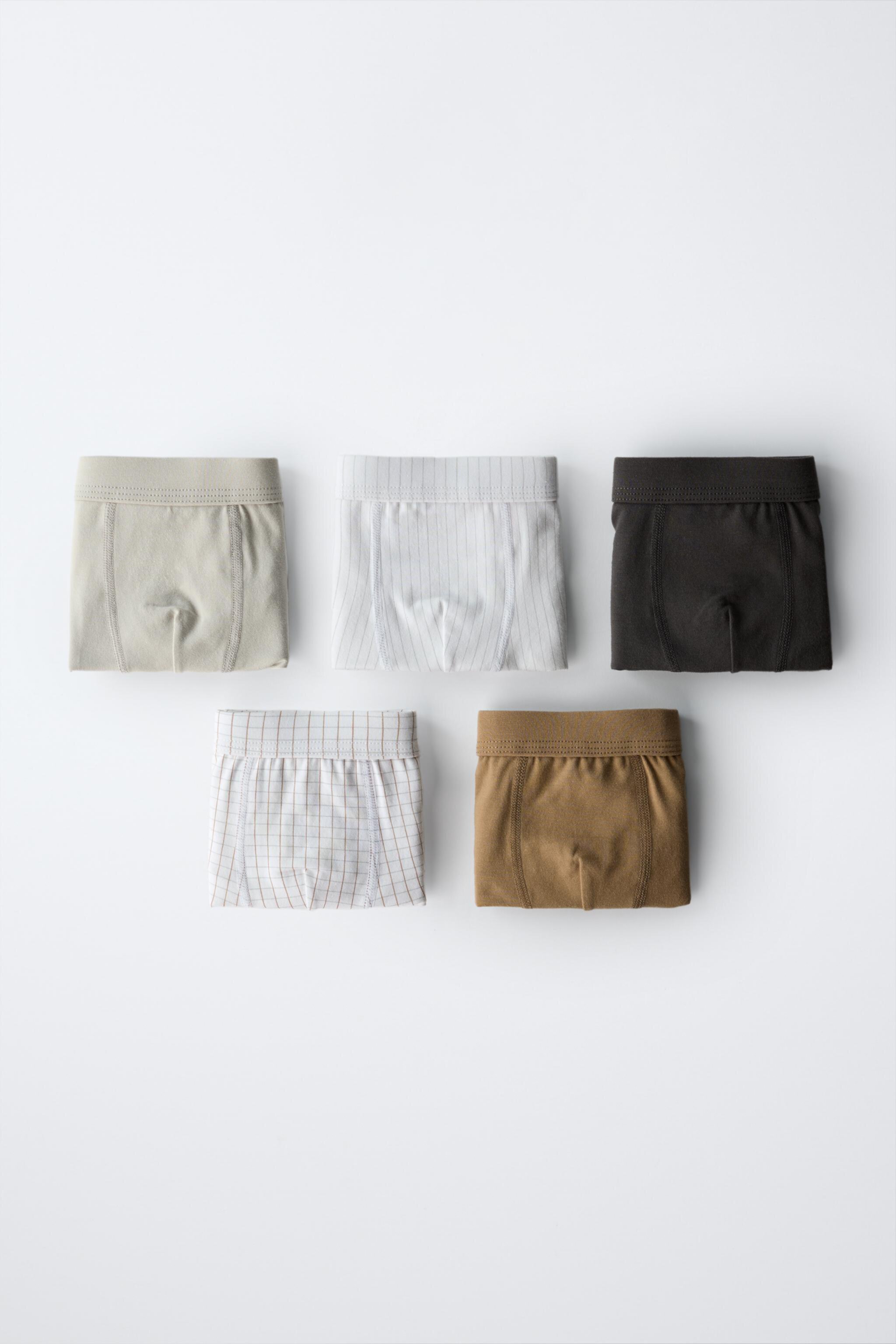 3-6 YEARS/ FIVE-PACK OF STRIPED AND CHECKERED BOXERS Zara