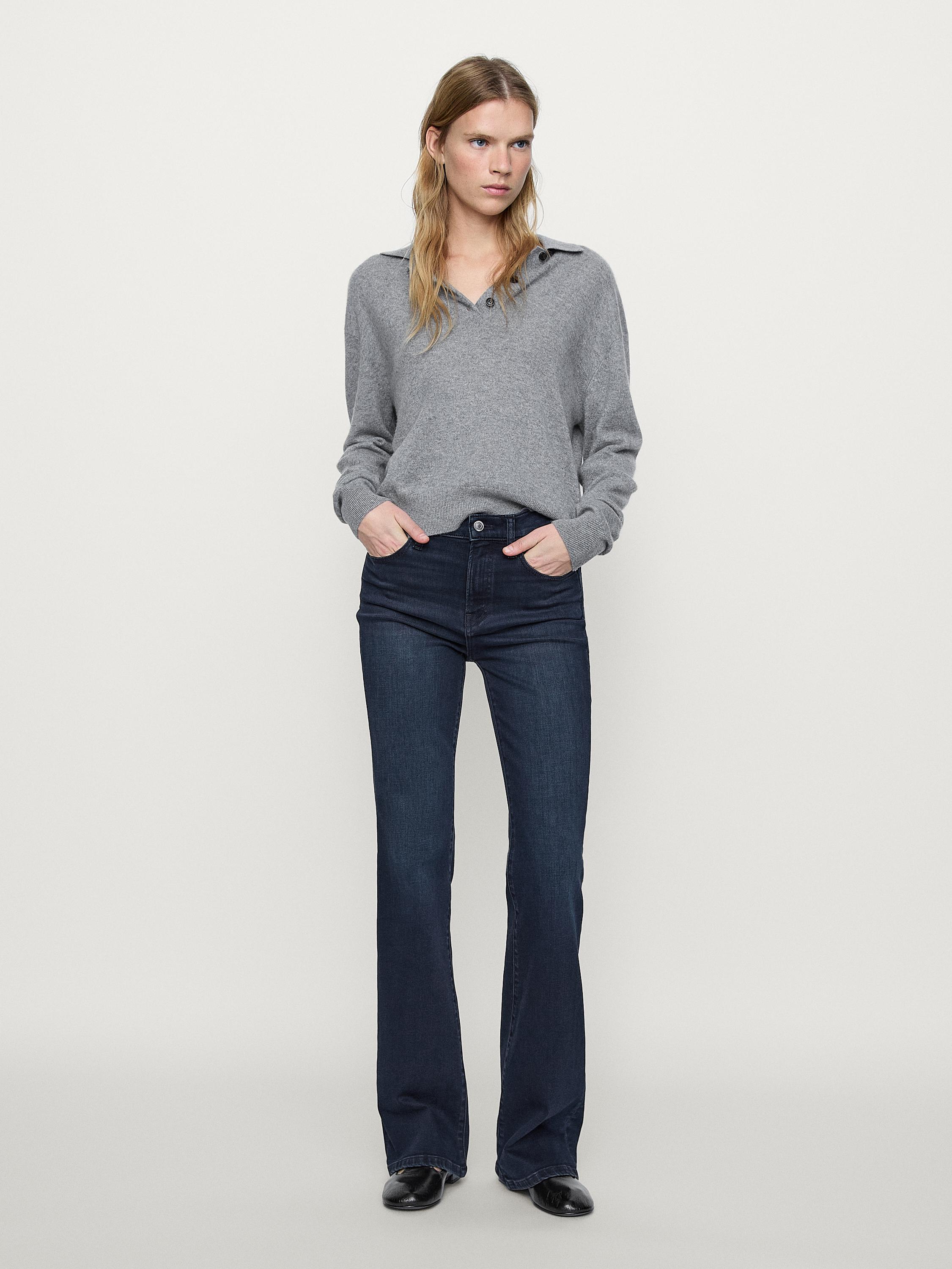 High-waist skinny flared jeans Massimo Dutti