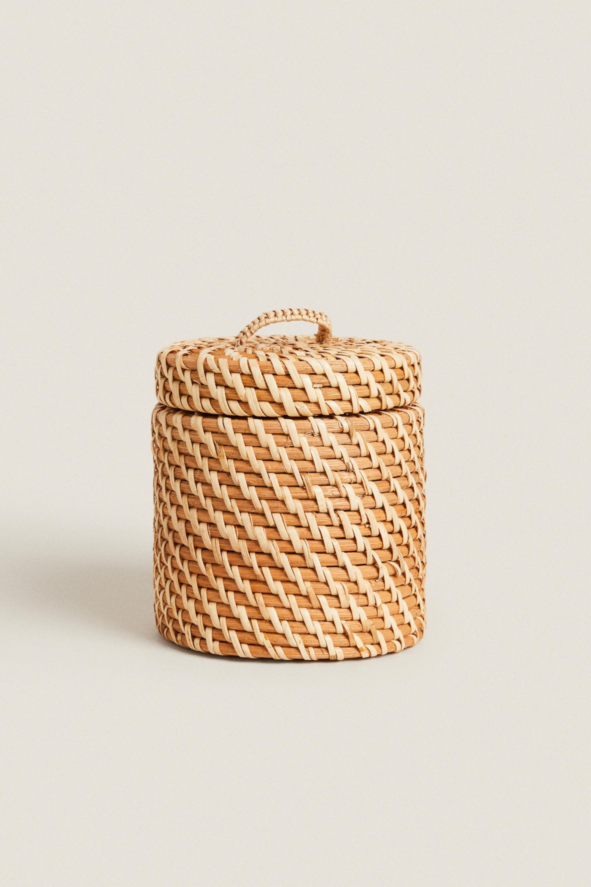 KIDS’ RATTAN HAMPER WITH LID Zara Home