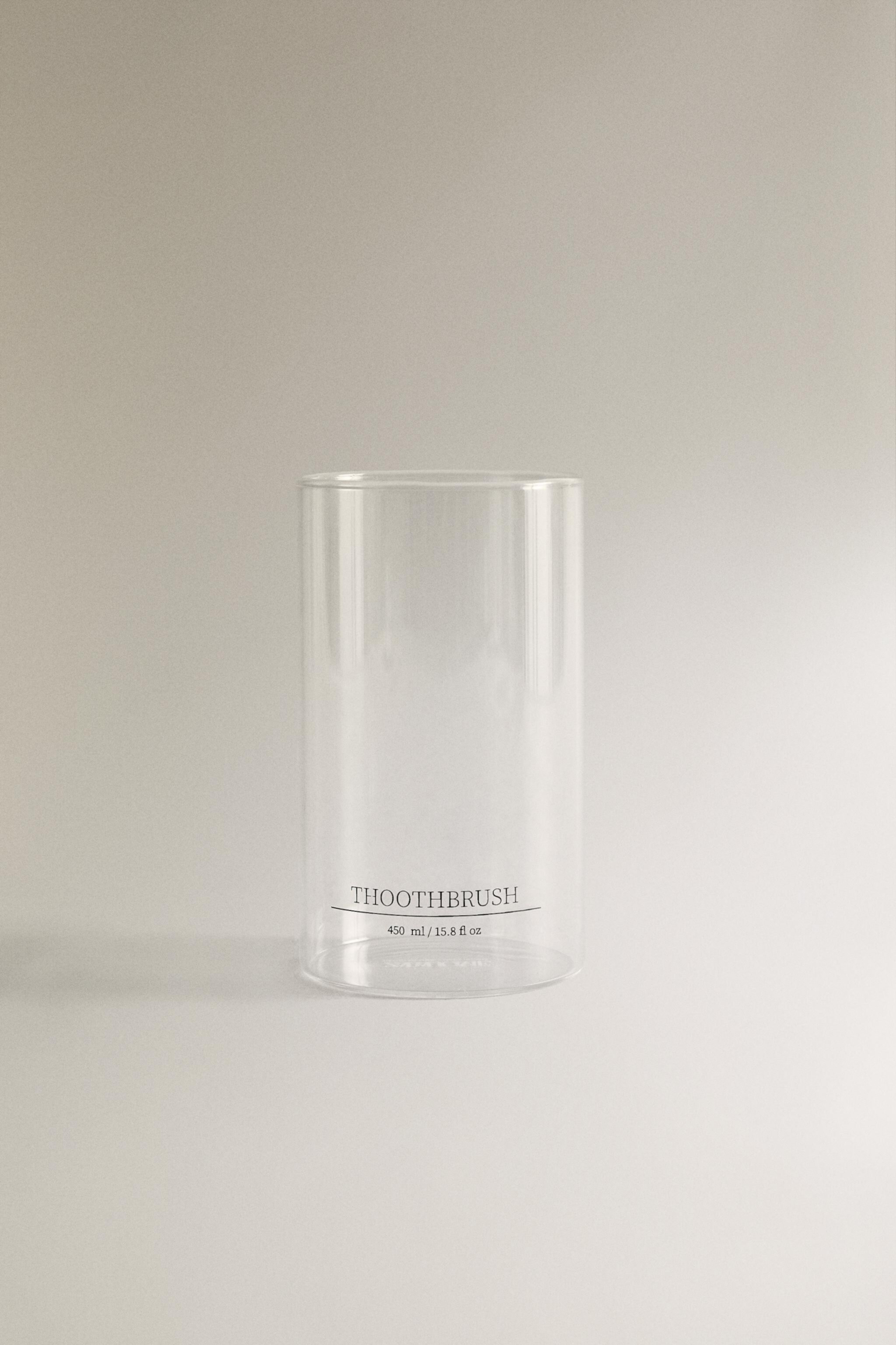 BOROSILICATE TOOTHBRUSH GLASS TEXT Zara Home