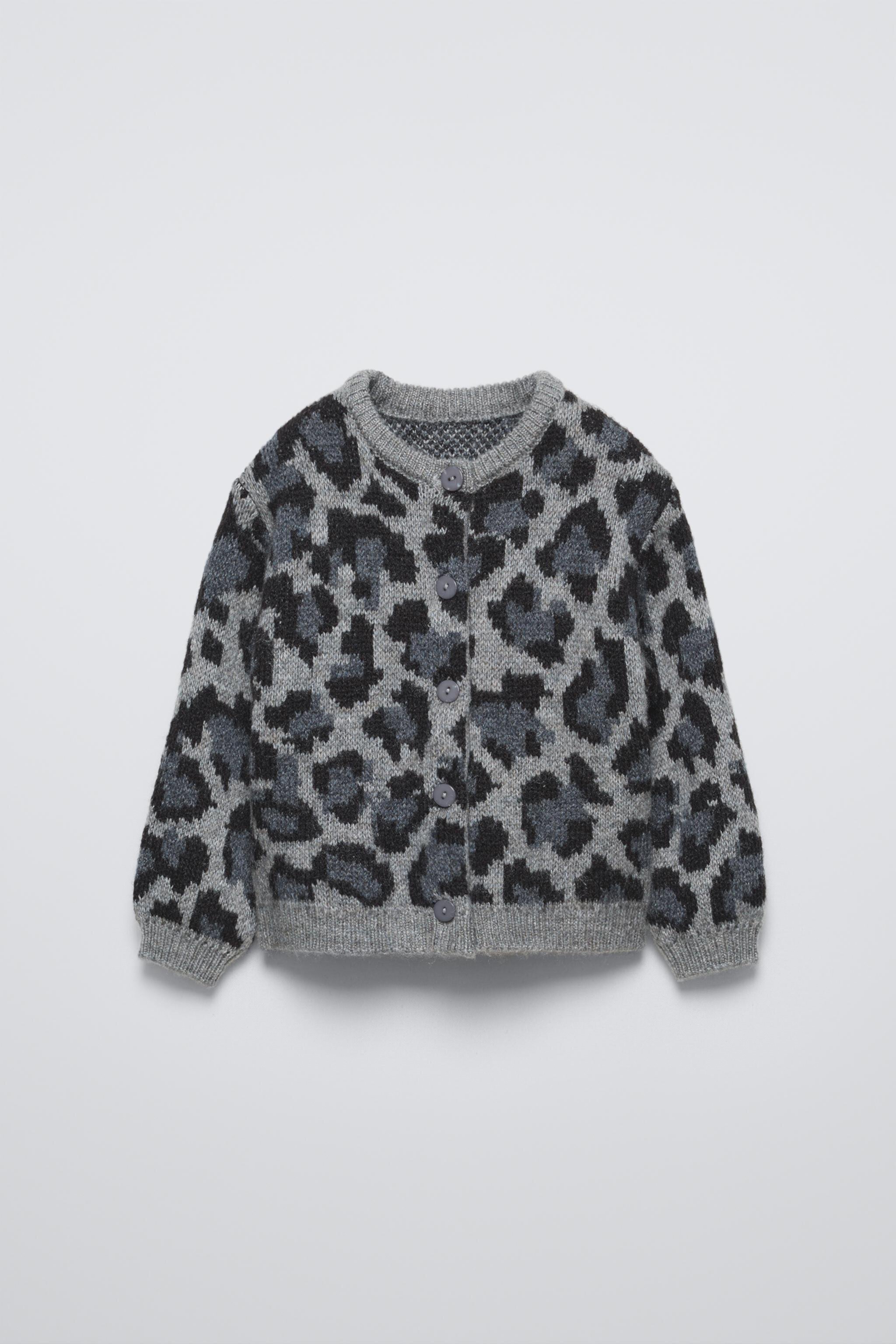 ANIMAL PRINT KNIT CARDIGAN Zara