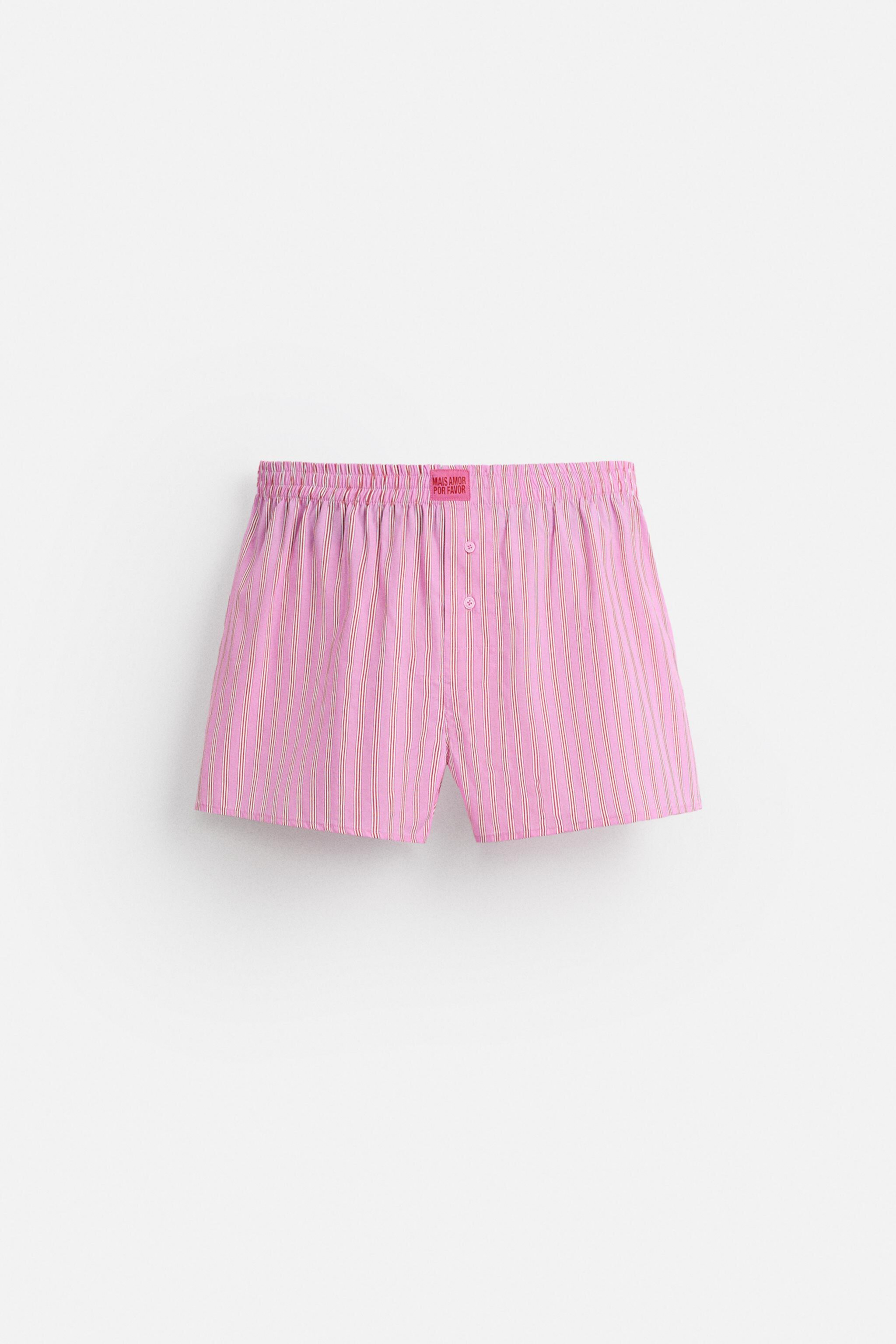 LIMITED EDITION STRIPED POPLIN BOXERS Zara