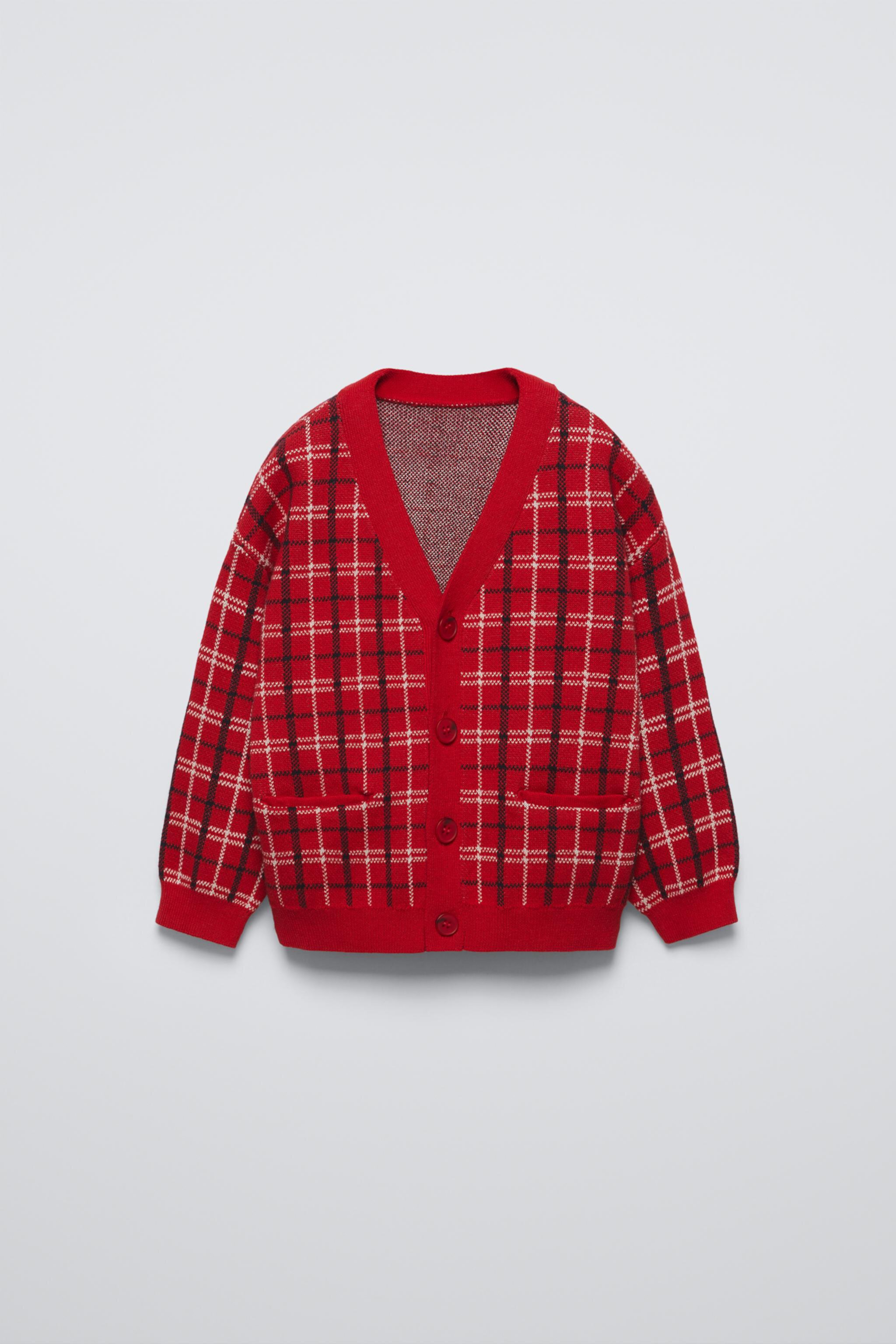 PLAID KNIT JACKET Zara