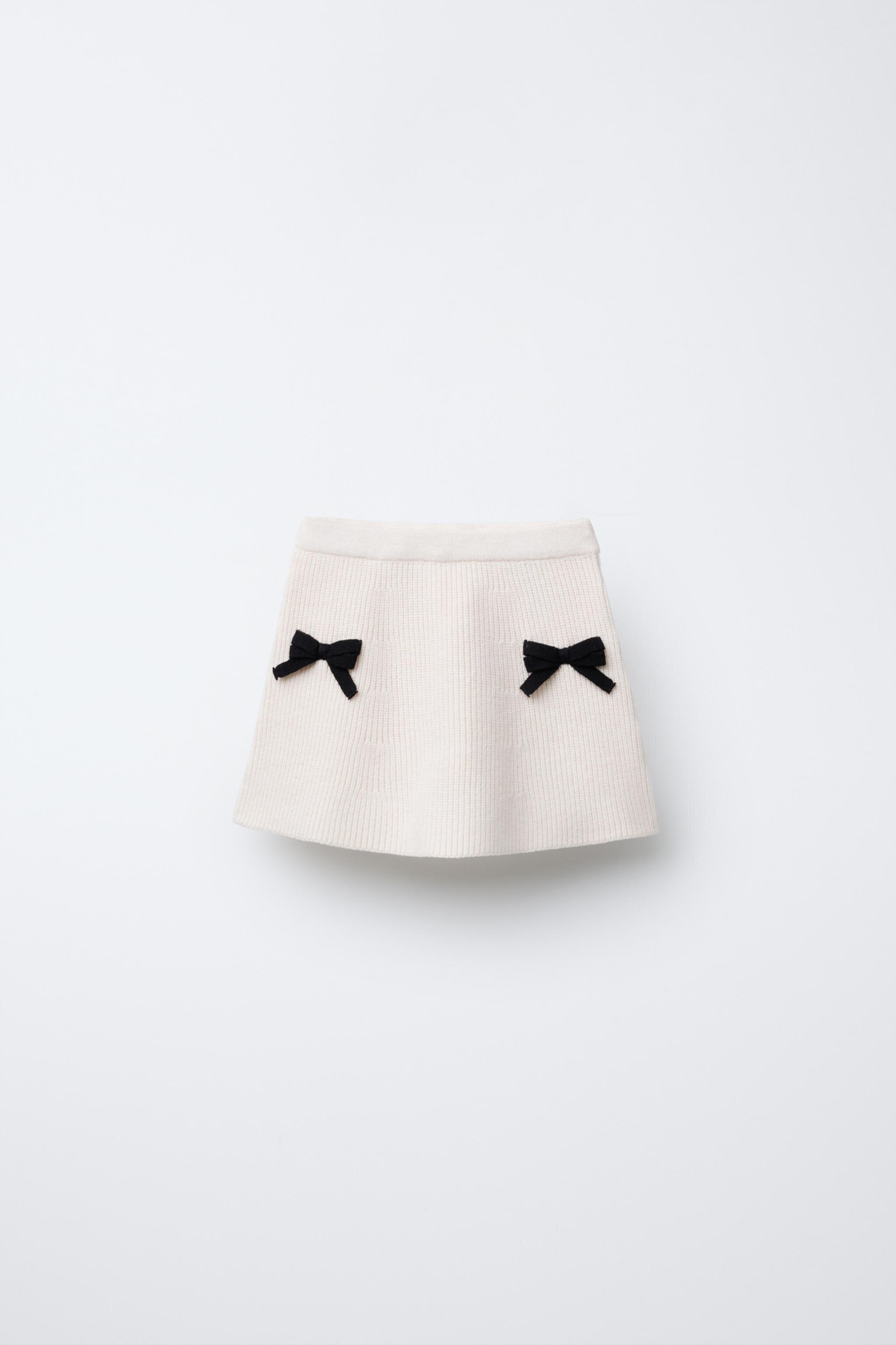 KNIT SKIRT WITH BOWS Zara