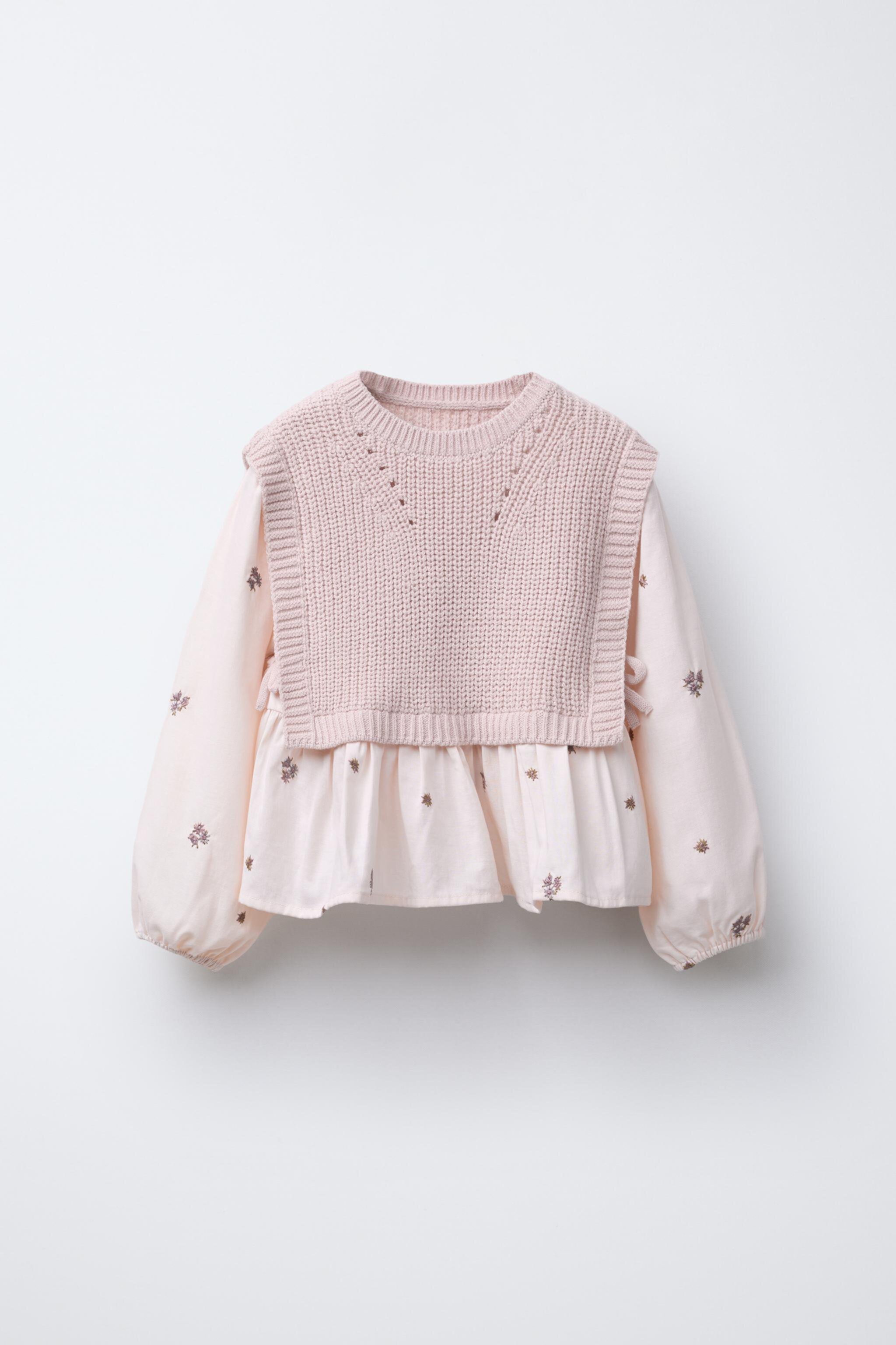 COMBINATION KNIT VEST AND SHIRT Zara