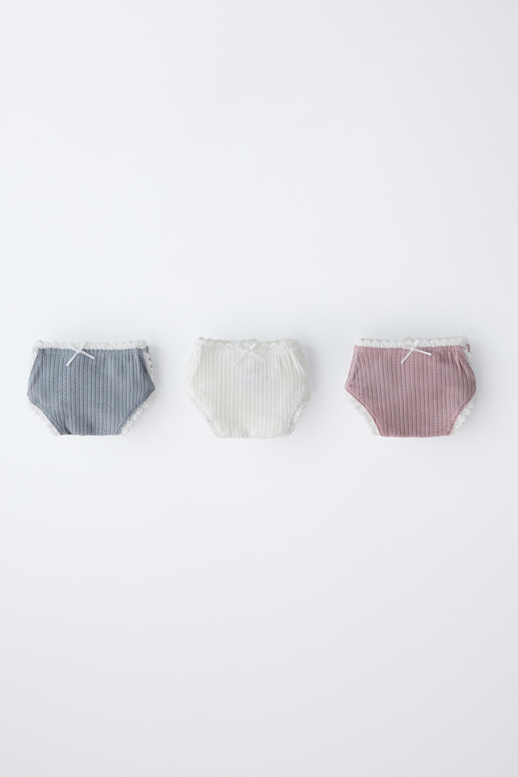 AGES 6-14/ THREE-PACK OF LACE UNDERWEAR Zara