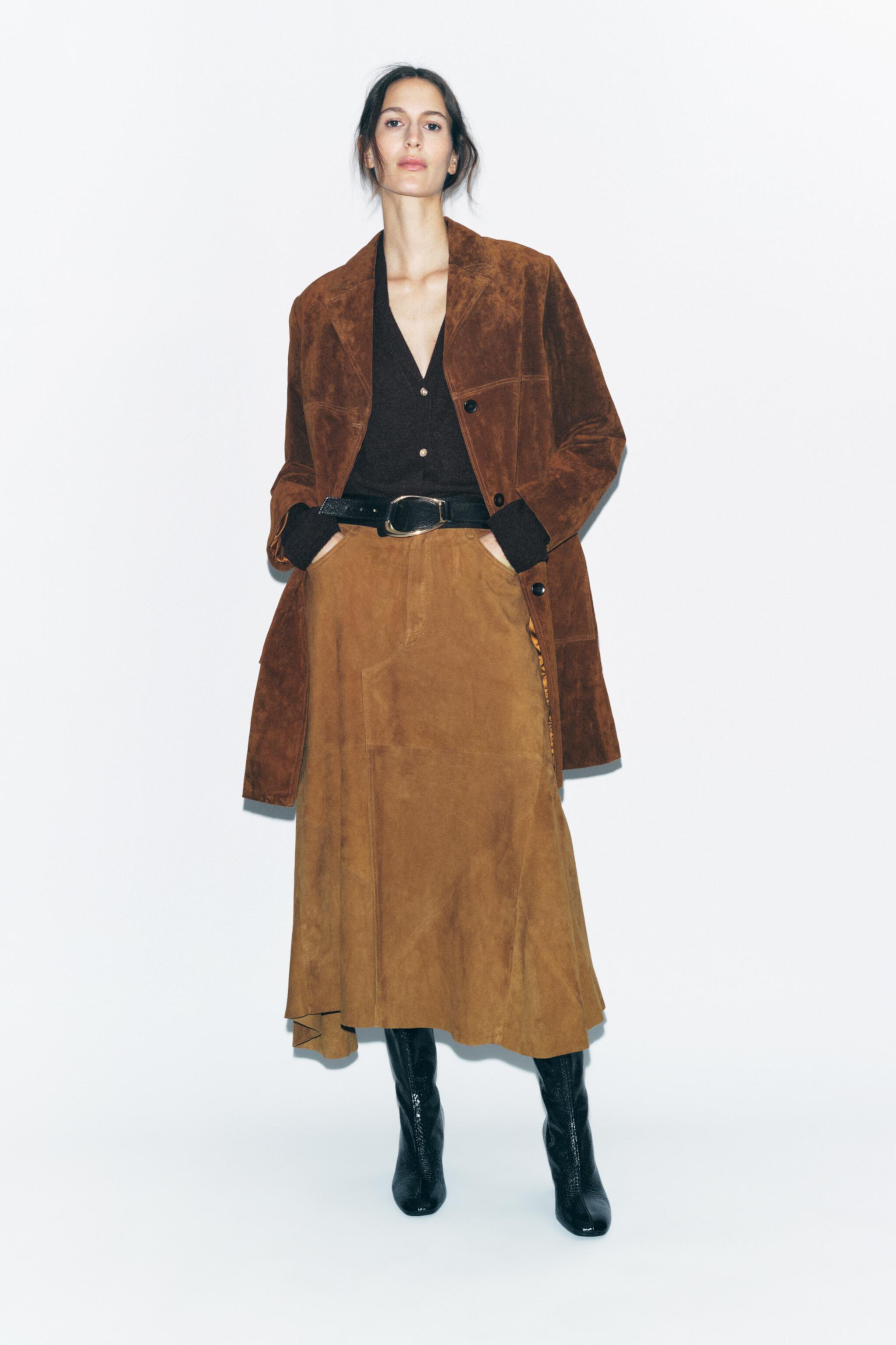 100% SUEDE SKIRT ZW COLLECTION LIMITED EDITION Zara