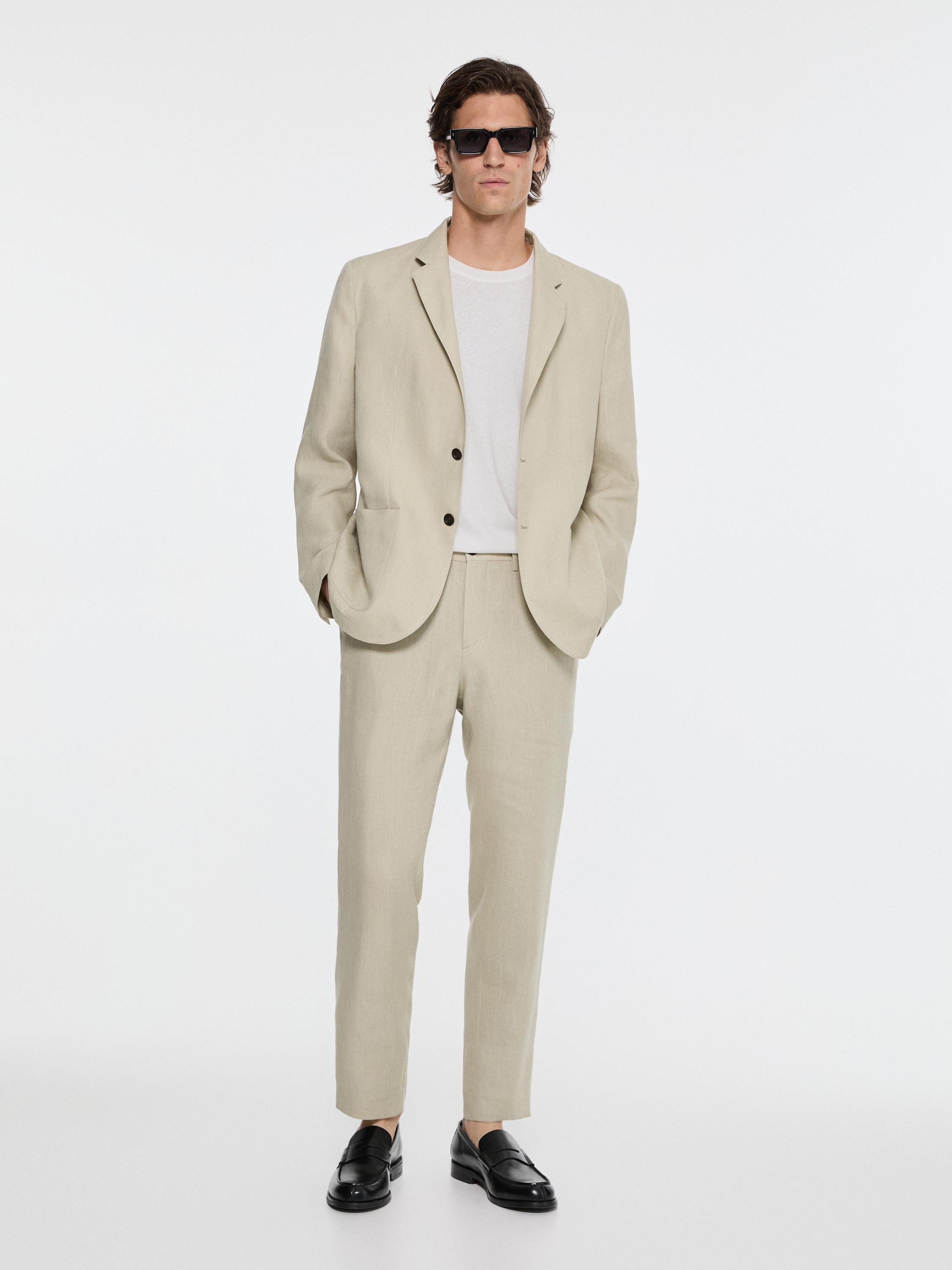 100% linen suit blazer Massimo Dutti