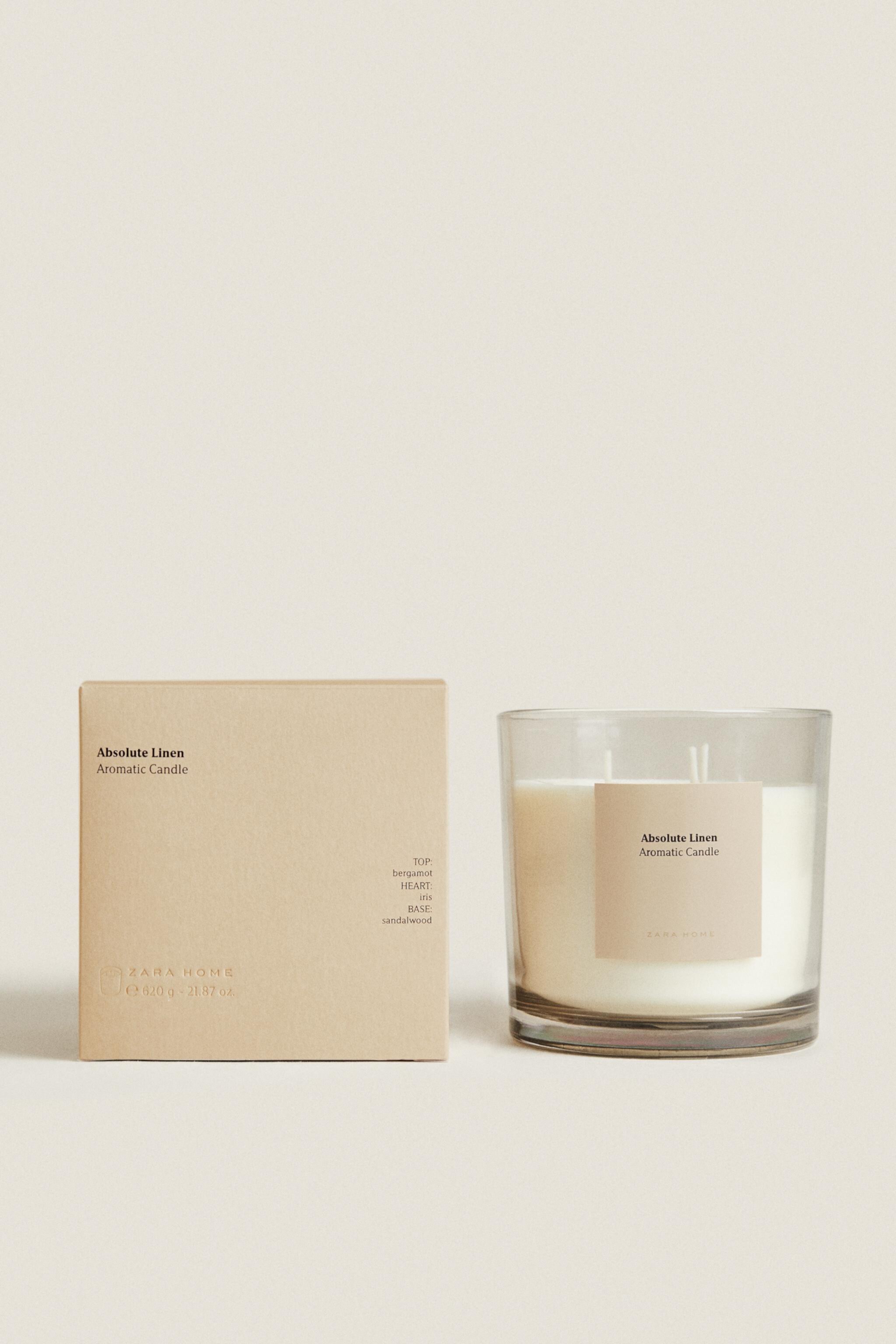 (620 G) ABSOLUTE LINEN SCENTED CANDLE Zara Home