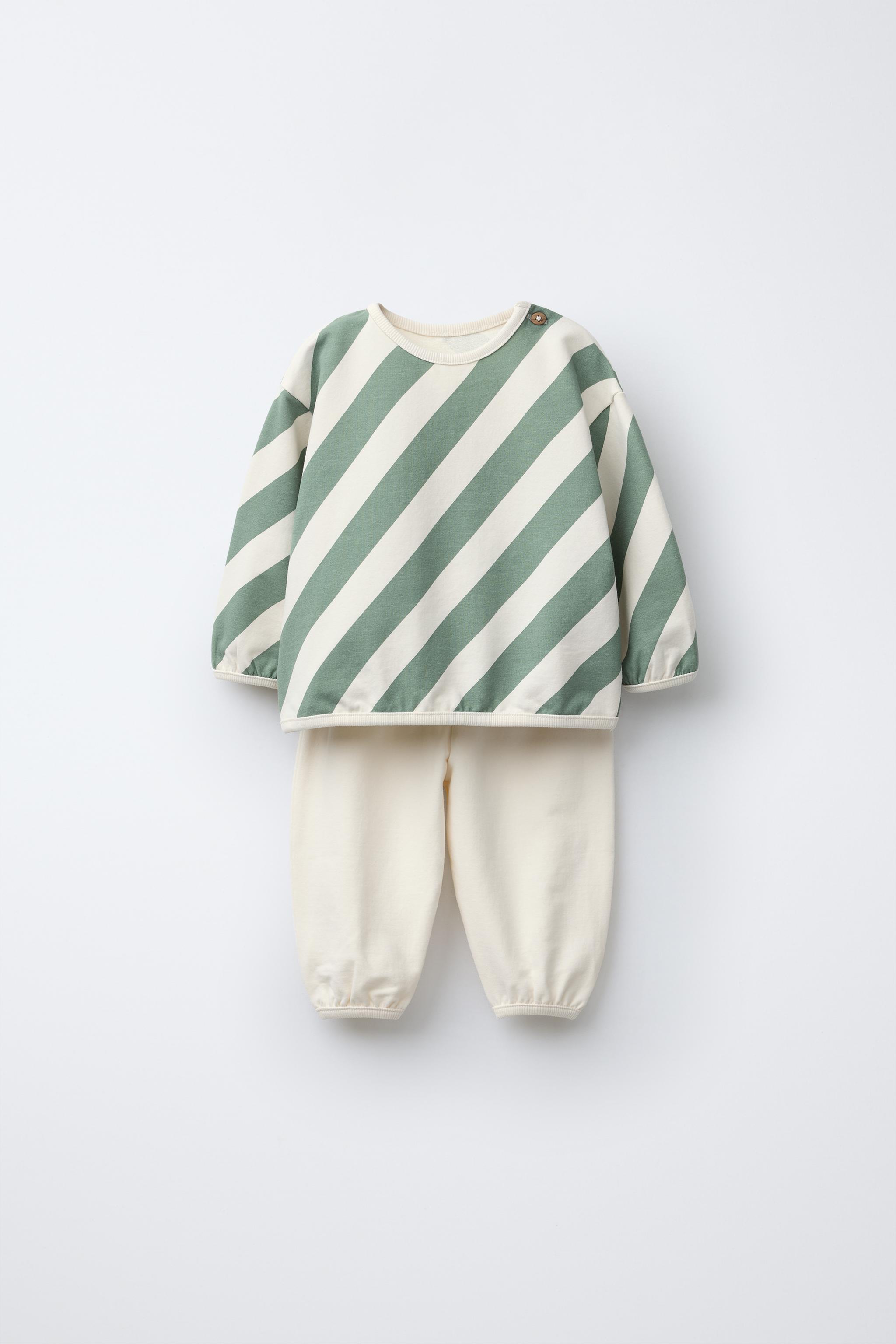 STRIPED SWEATSHIRT AND POCKET JOGGER SET Zara