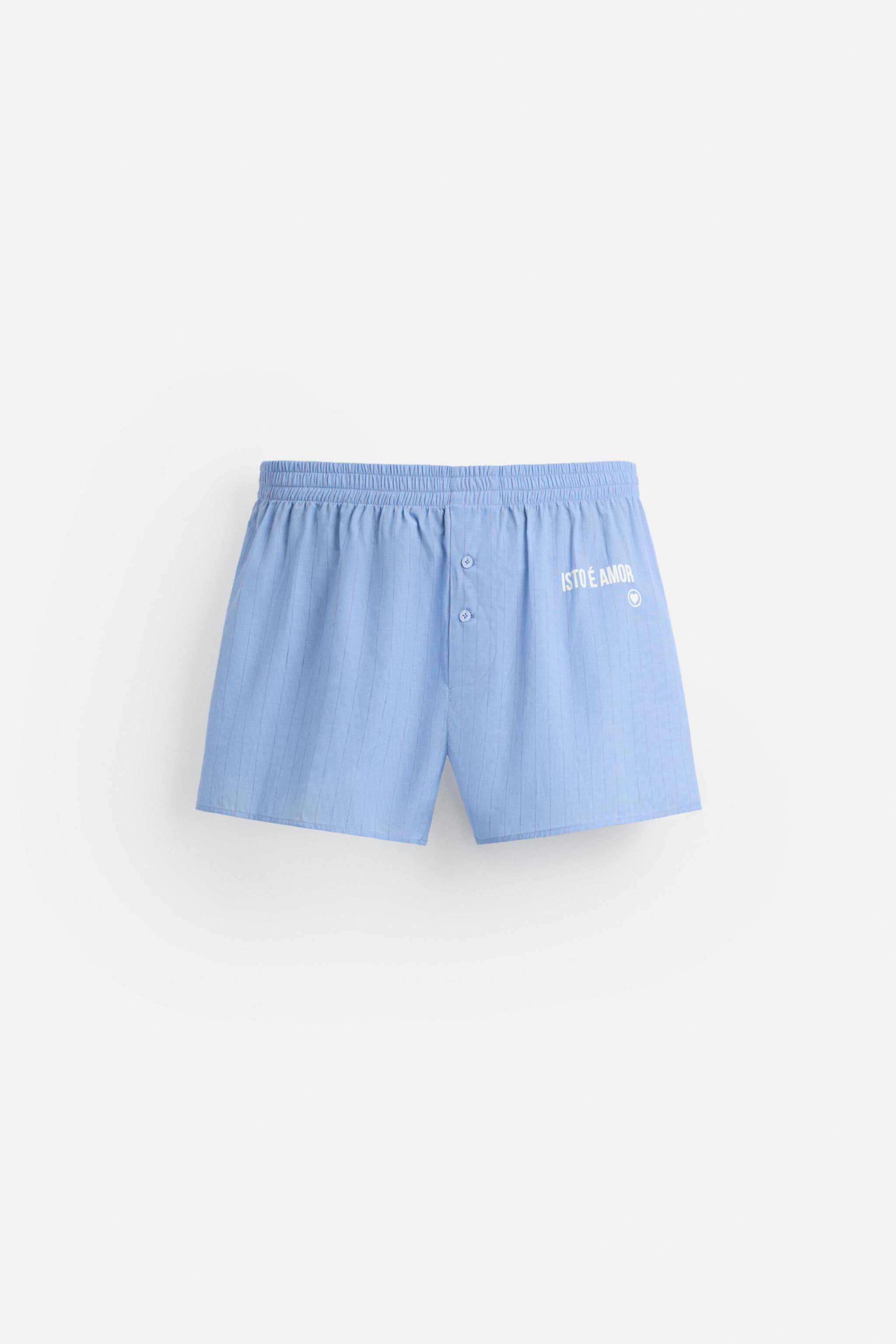 LIMITED EDITION STRIPED POPLIN BOXERS Zara