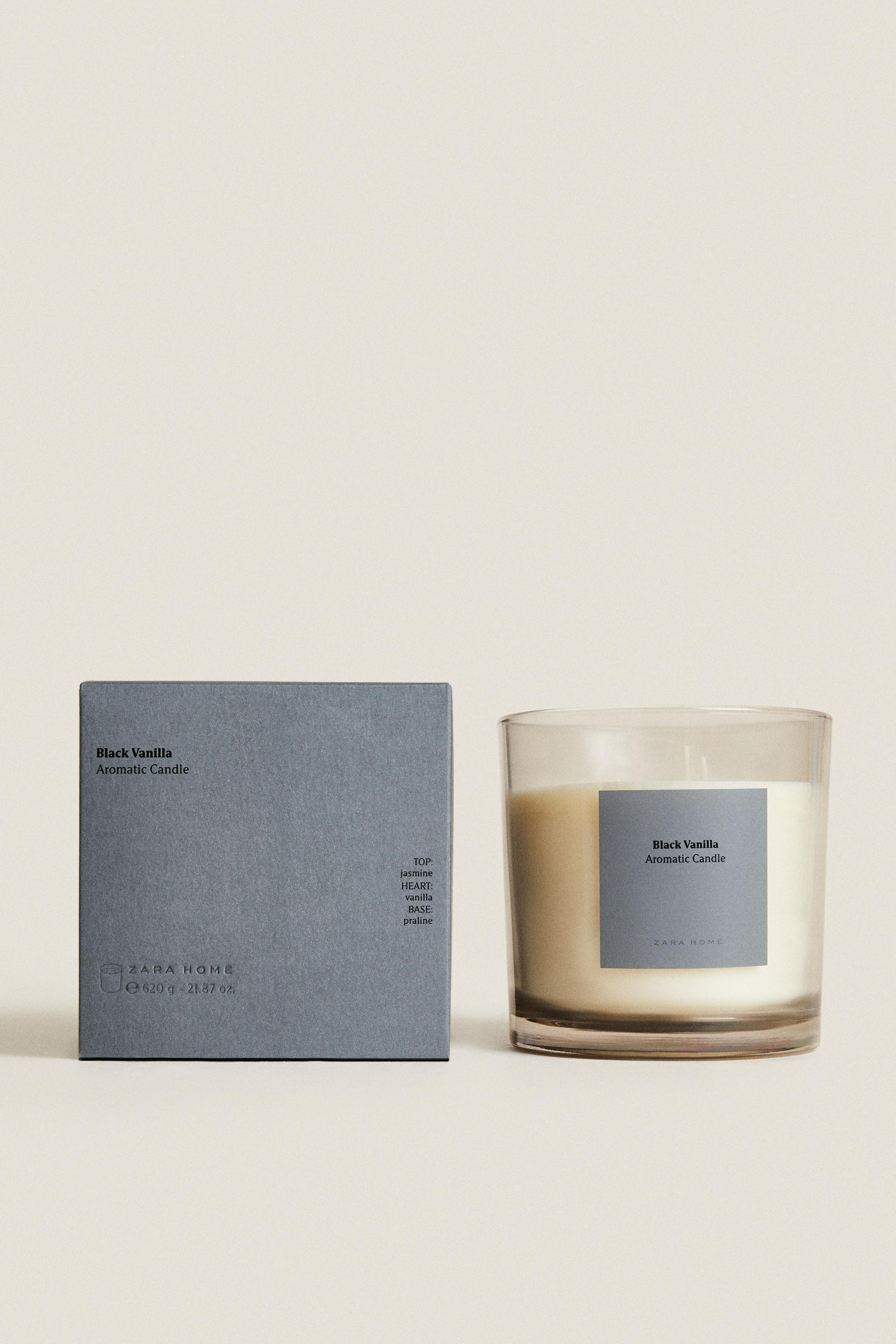 (620 G) BLACK VANILLA SCENTED CANDLE Zara Home