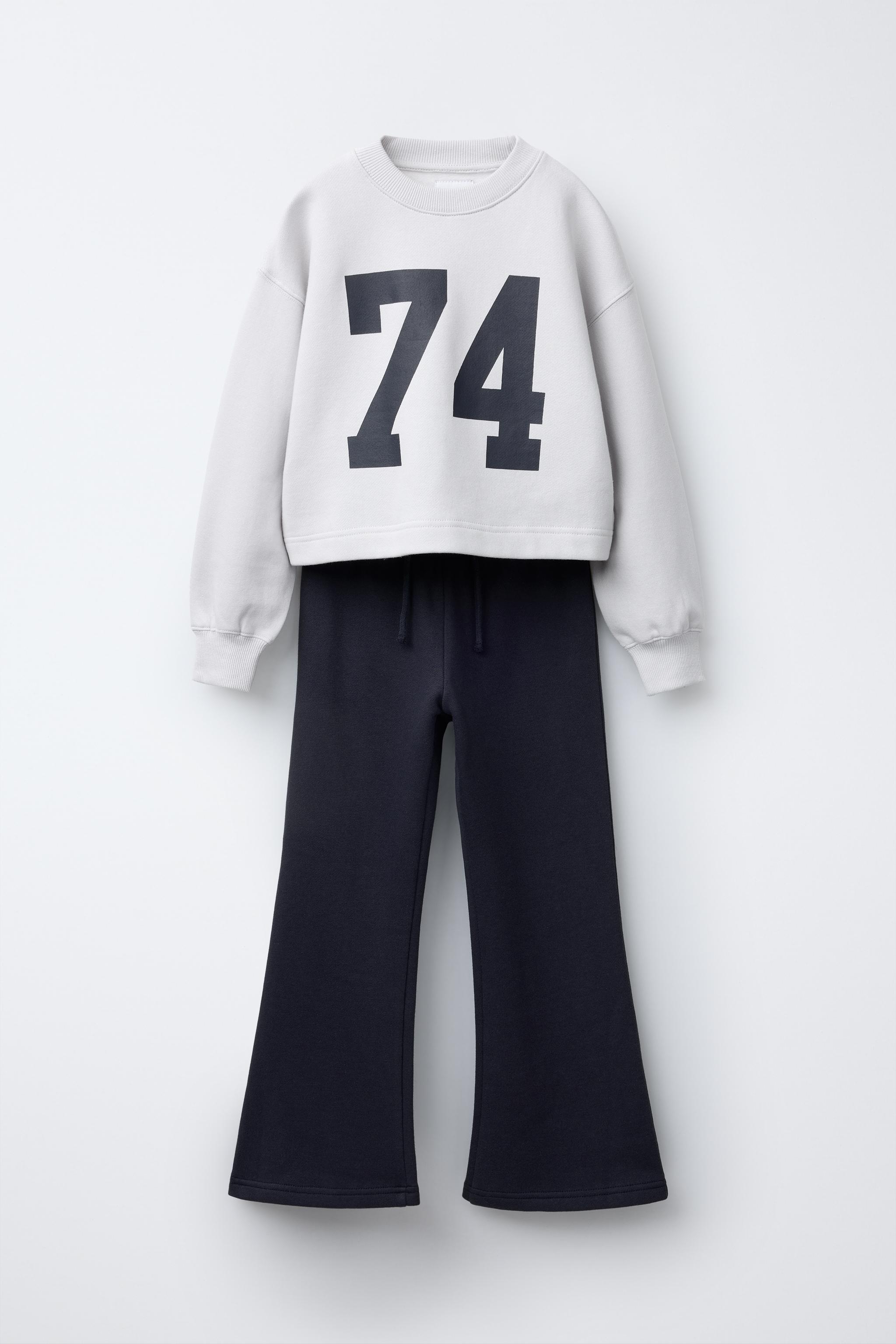 CROPPED SWEATSHIRT AND FLARE PANTS SET Zara