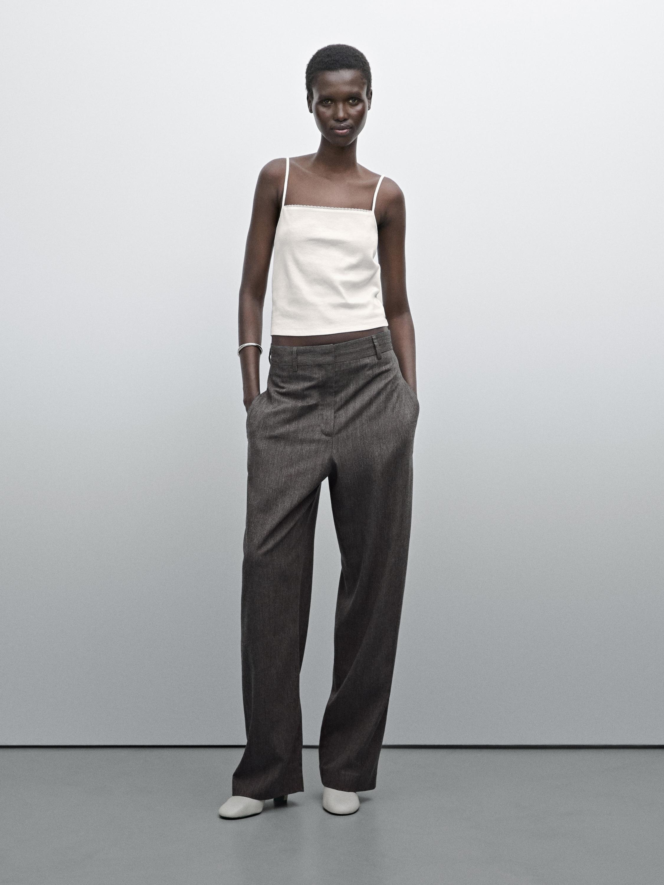 Striped straight-leg trousers Massimo Dutti