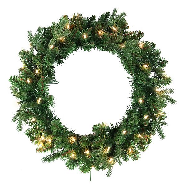 Kurt Adler 24-in. Light-Up Jackson Pine Artificial Christmas Wreath Kurt Adler