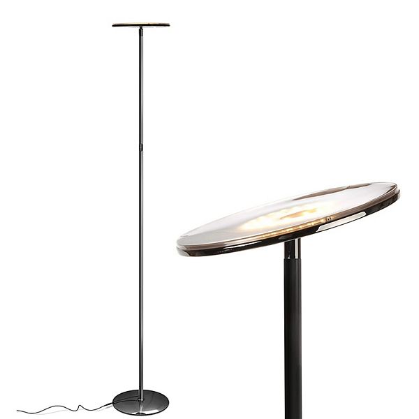 Brightech Sky LED Torchiere Super Bright Standing Floor Lamp, Gun Metal Black Brightech