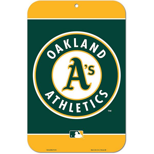 Официально лицензированная пластиковая вывеска Oakland Athletics, 28 см х 43 см, готова к подвешиванию Wincraft