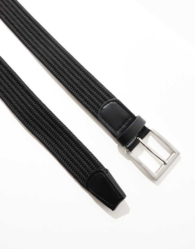 ASOS DESIGN woven stretch belt in black Asos Design