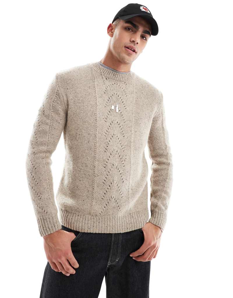 Scalpers Hopper Tricot Sweater In Taupe   Scalpers