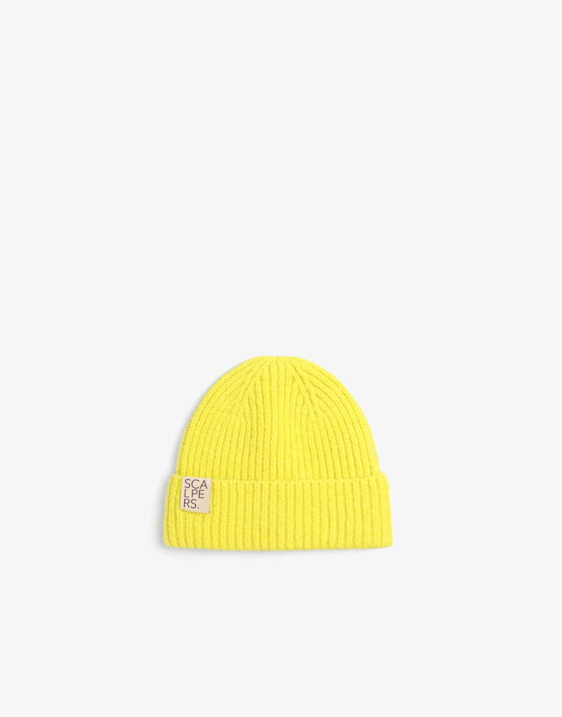 Scalpers fluor knit hat in lime   Scalpers