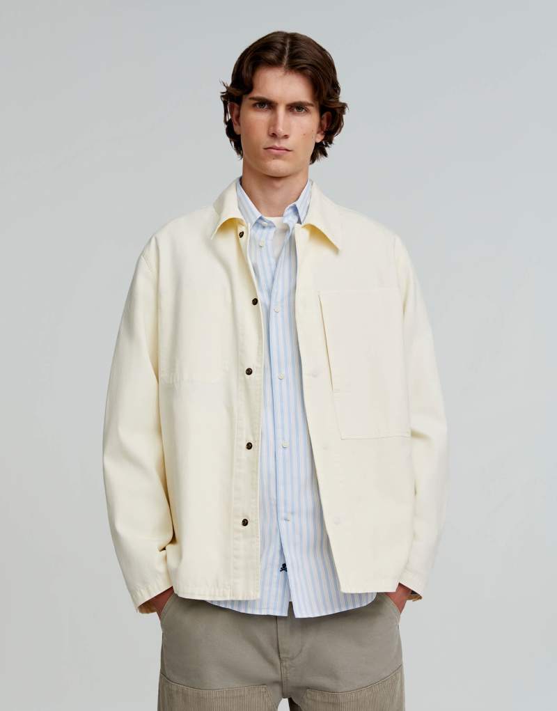 Scalpers Floyen overshirt in cream Scalpers