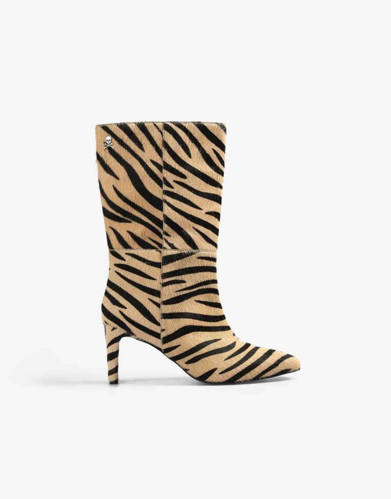 Scalpers zebra boots in animal print   Scalpers