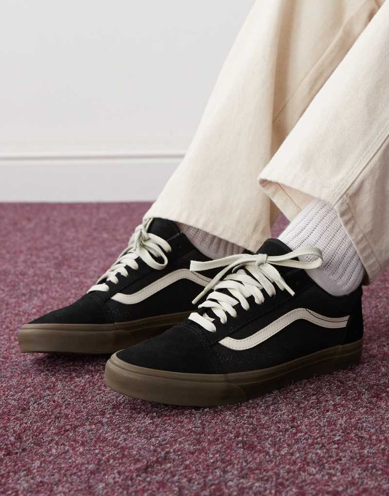 Кроссовки Vans Old Skool из канваса черного цвета с низким профилем и усиленными носками Vans