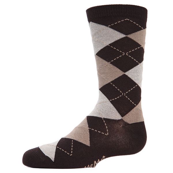 Classic Argyle Boys Cotton Blend Crew Socks Memoi