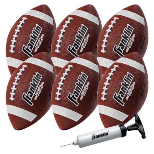 Franklin Sports 6-pk. Grip-Rite 100 Junior Football & Pump Set Franklin Sports