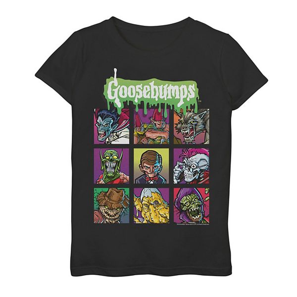 Футболка с графическим принтом Goosebumps Monster Portraits, круглым вырезом и короткими рукавами для девочек 7-16 лет Licensed Character