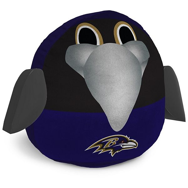 Мягкая плюшевая подушка-маскот Baltimore Ravens, 37 см x 32 см, 95% полиэстер Unbranded