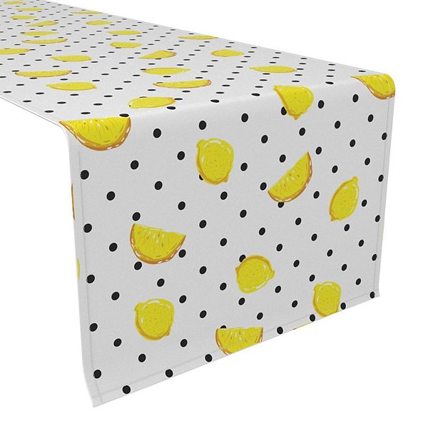 Table Runner, 100% Polyester, 14x108", Summertime Lemons Fabric Textile Products