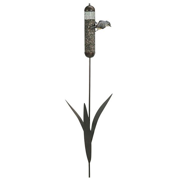 Woodlink 36 Inch Tall Portable Cattail Stake Bird Feeder with Metal Mesh Cage Woodlink