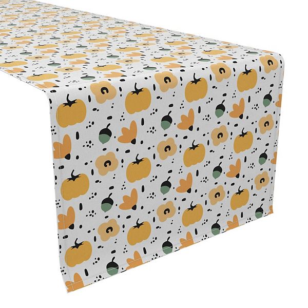 Table Runner, 100% Cotton, 16x90", Cartoon Pumpkin Design Fabric Textile Products