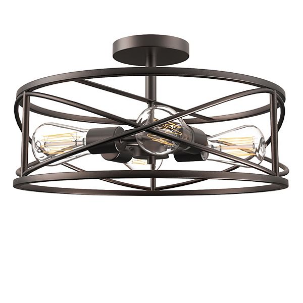 17inch ORB Caged Semi Flush Mount-Heavy Duty Cedar Hill