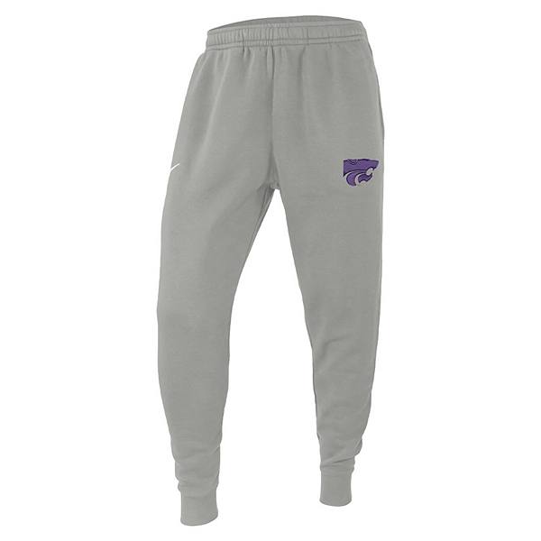 Men's Pewter Kansas State Wildcats Changeover Club Fleece Jogger Pants Unbranded