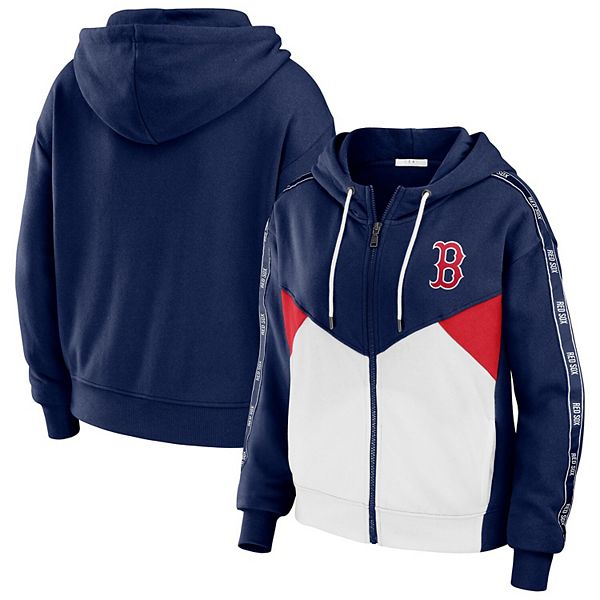 Женское худи с узором Boston Red Sox и капюшоном, полностью на молнии от WEAR by Erin Andrews WEAR by Erin Andrews