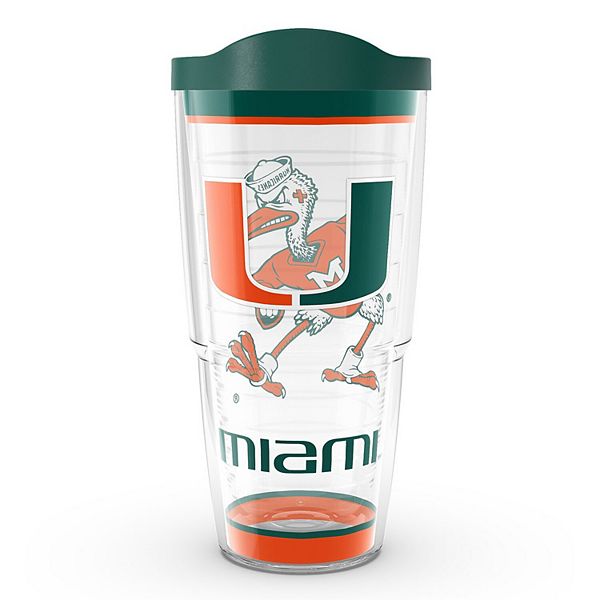 Стакан Miami Hurricanes 700 мл с крышкой, классический, двойные стенки, для горячих и холодных напитков Tervis