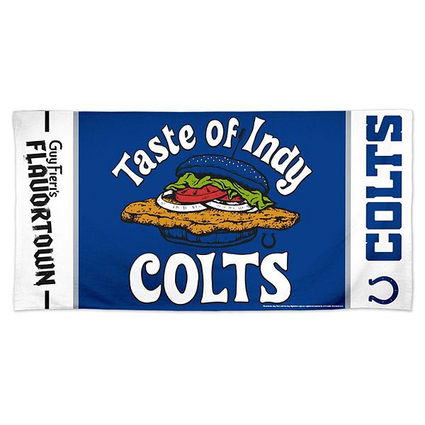 Пляжное полотенце Indianapolis Colts x Guy Fieri, 76х152 см, 100% хлопок, с сублимированным узором Unbranded