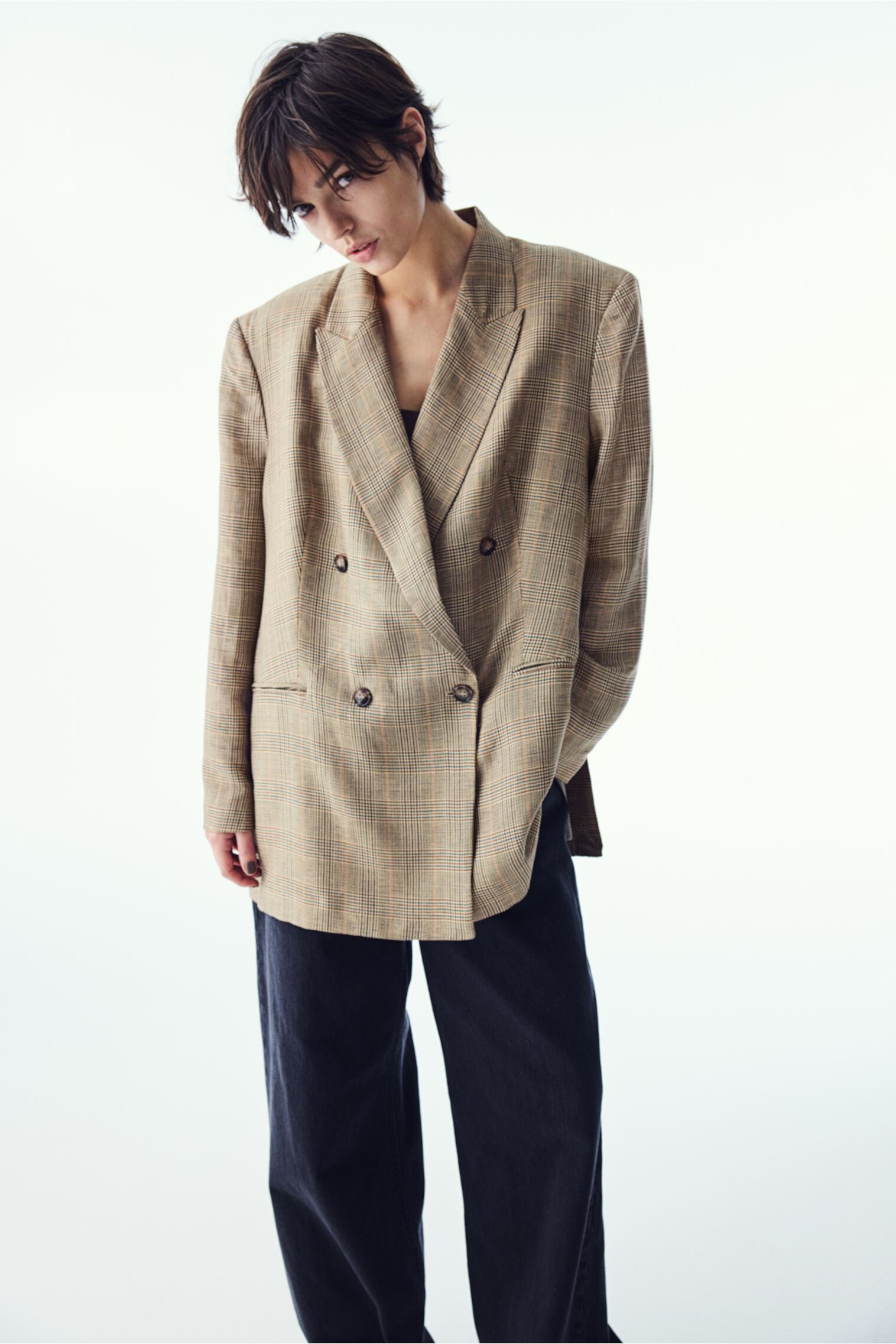 Linen-Blend Blazer H&M