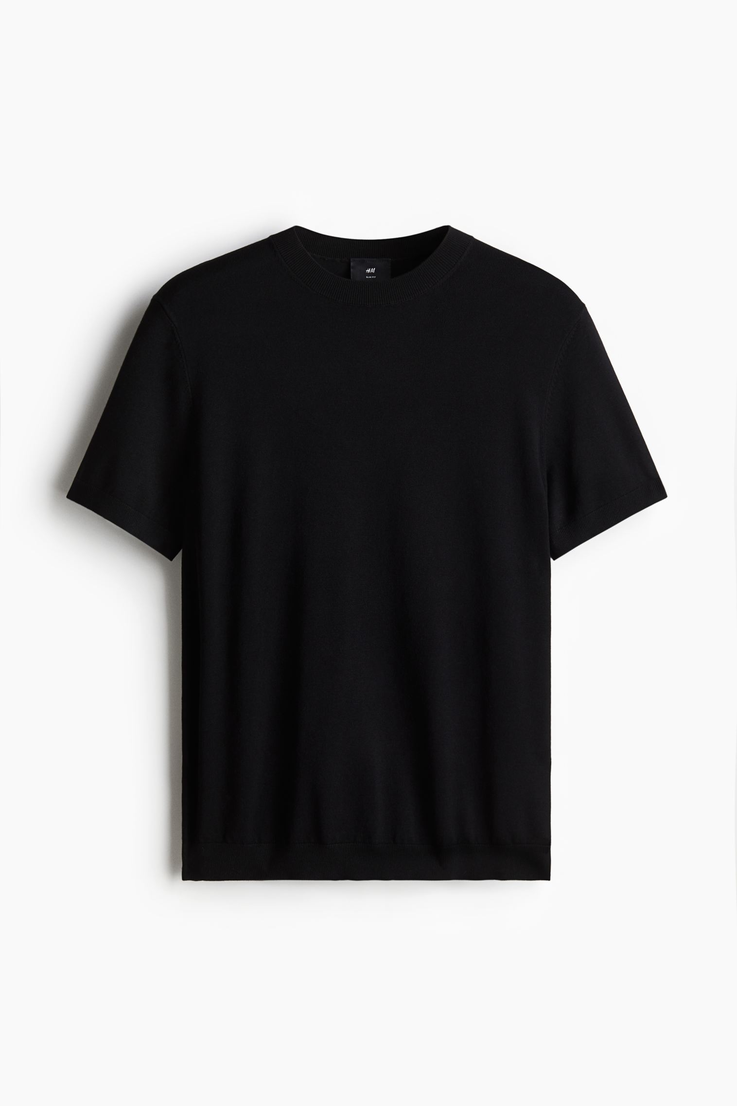 Slim-Fit Fine-Knit T-Shirt H&M