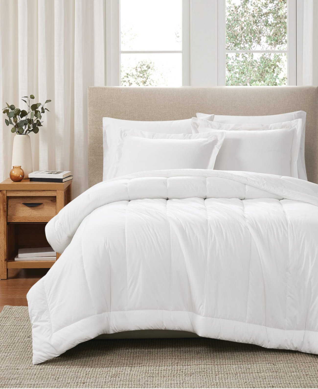 Solid Cotton Percale 3-Pc. Comforter Set, King Brooklyn Loom