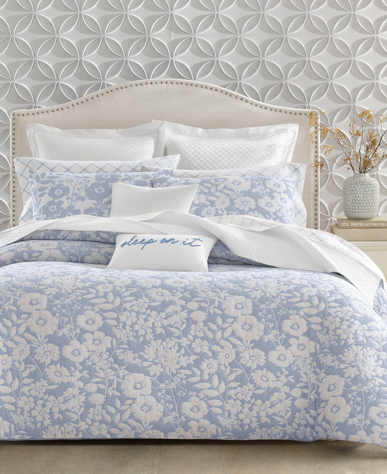 Silhouette Floral 3-Pc. Comforter Set, King, Exclusively at Macy’s Charter Club