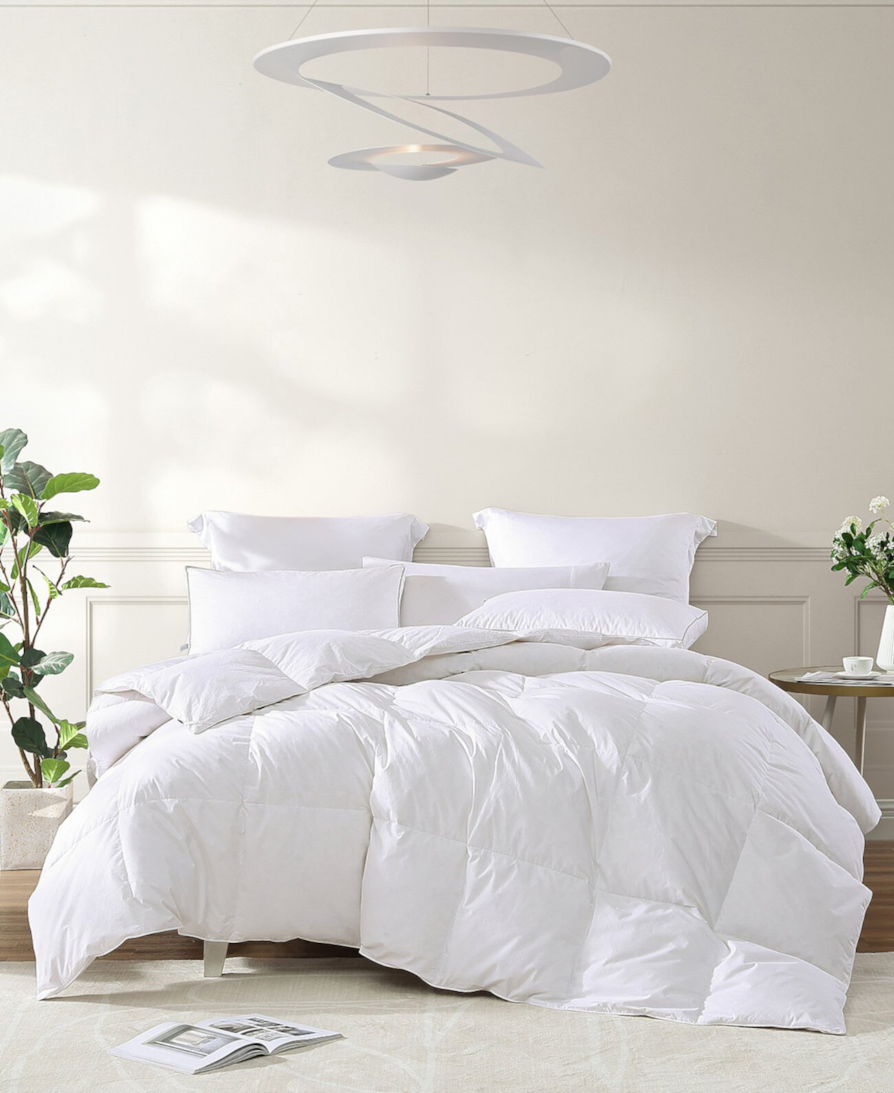 All Season Warmth White Goose Feather and Down Fiber Comforter, Full/Queen, Exclusively at Macy’s Royal Luxe