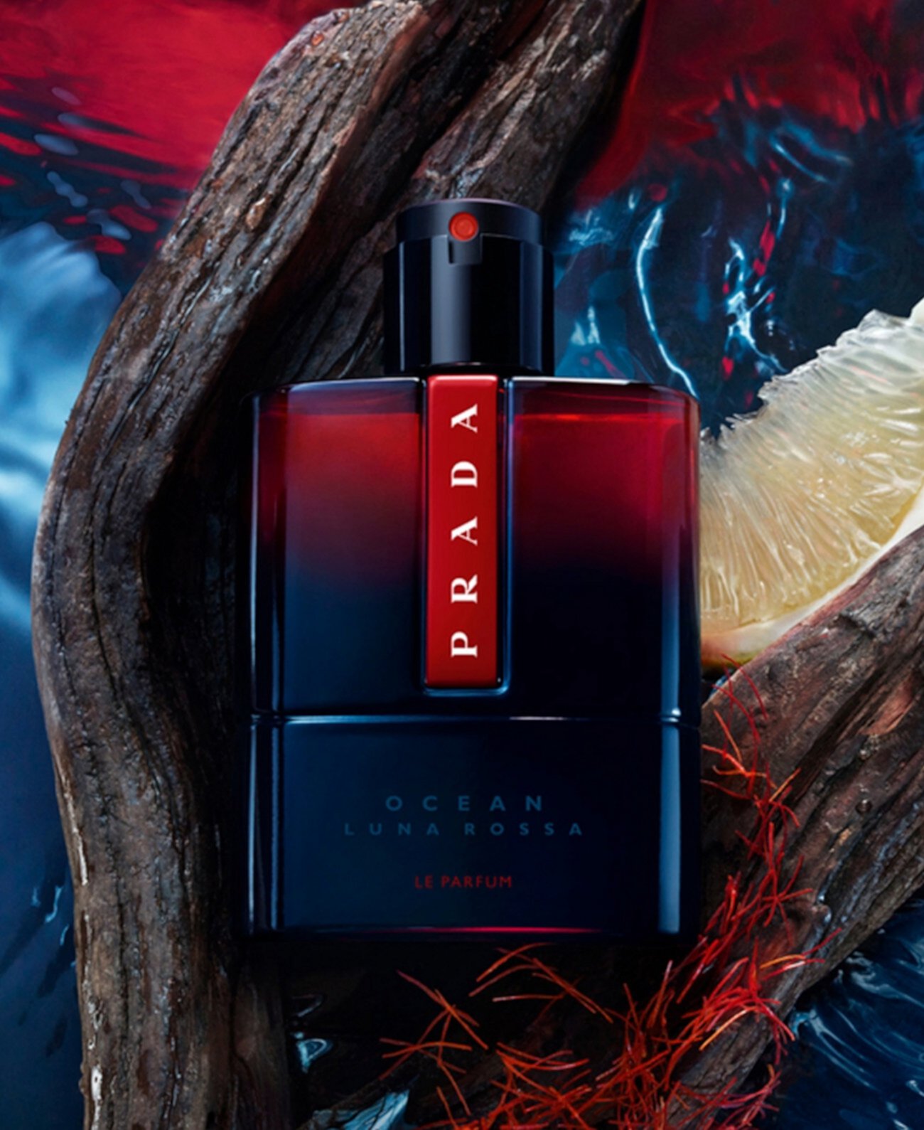 Мужской парфюмированный спрей Luna Rossa Ocean Le Parfum, 50 мл, с ароматами лимона и шафрана Prada