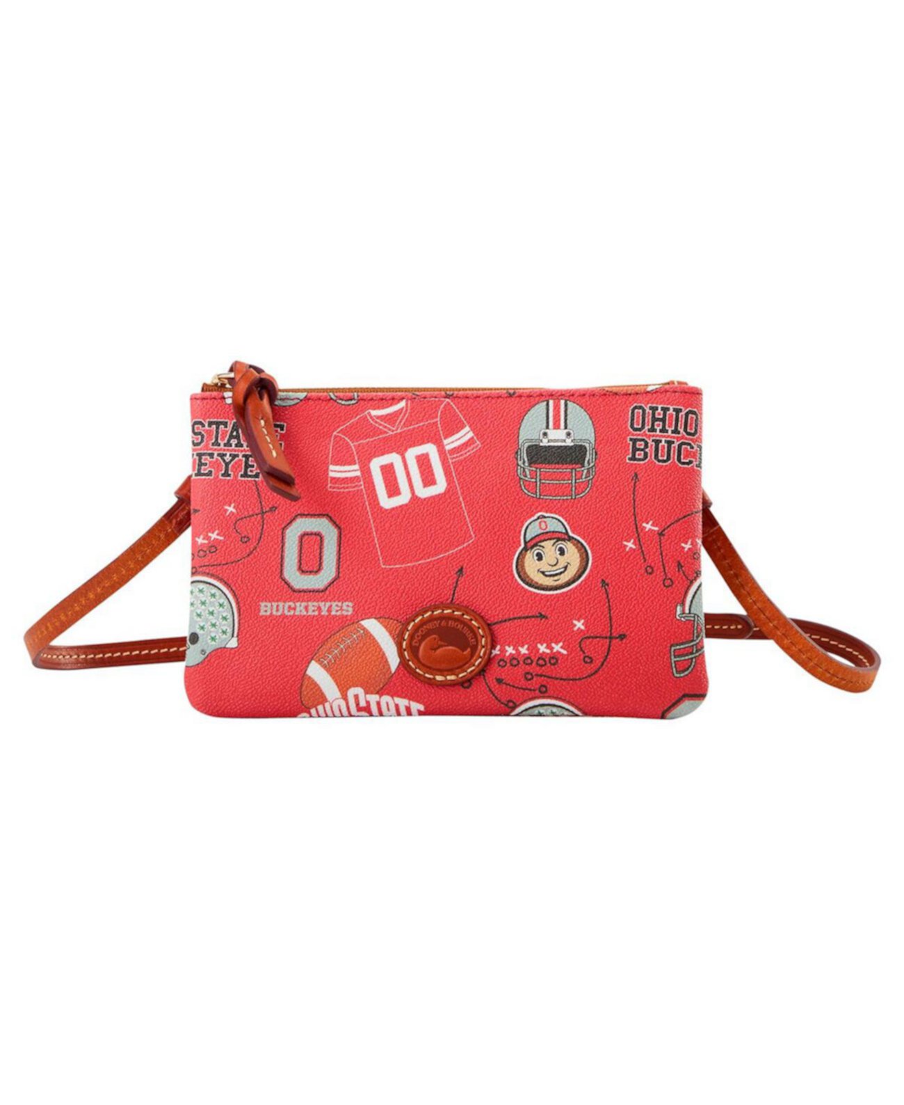 Ohio State Buckeyes Top Zip Crossbody Purse Dooney & Bourke