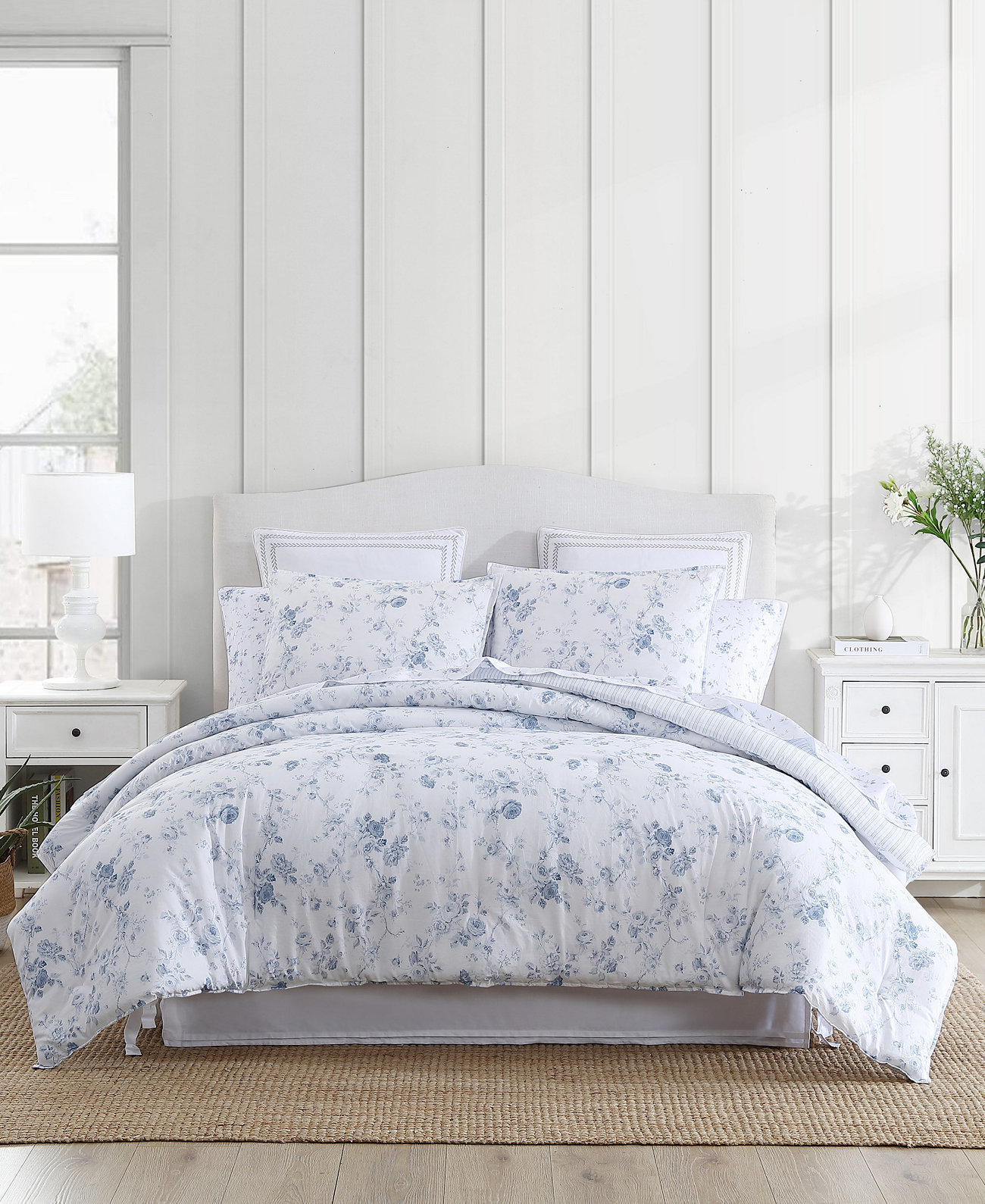 Belinda Cotton Reversible 3 Piece Comforter Set, Full/Queen Laura Ashley