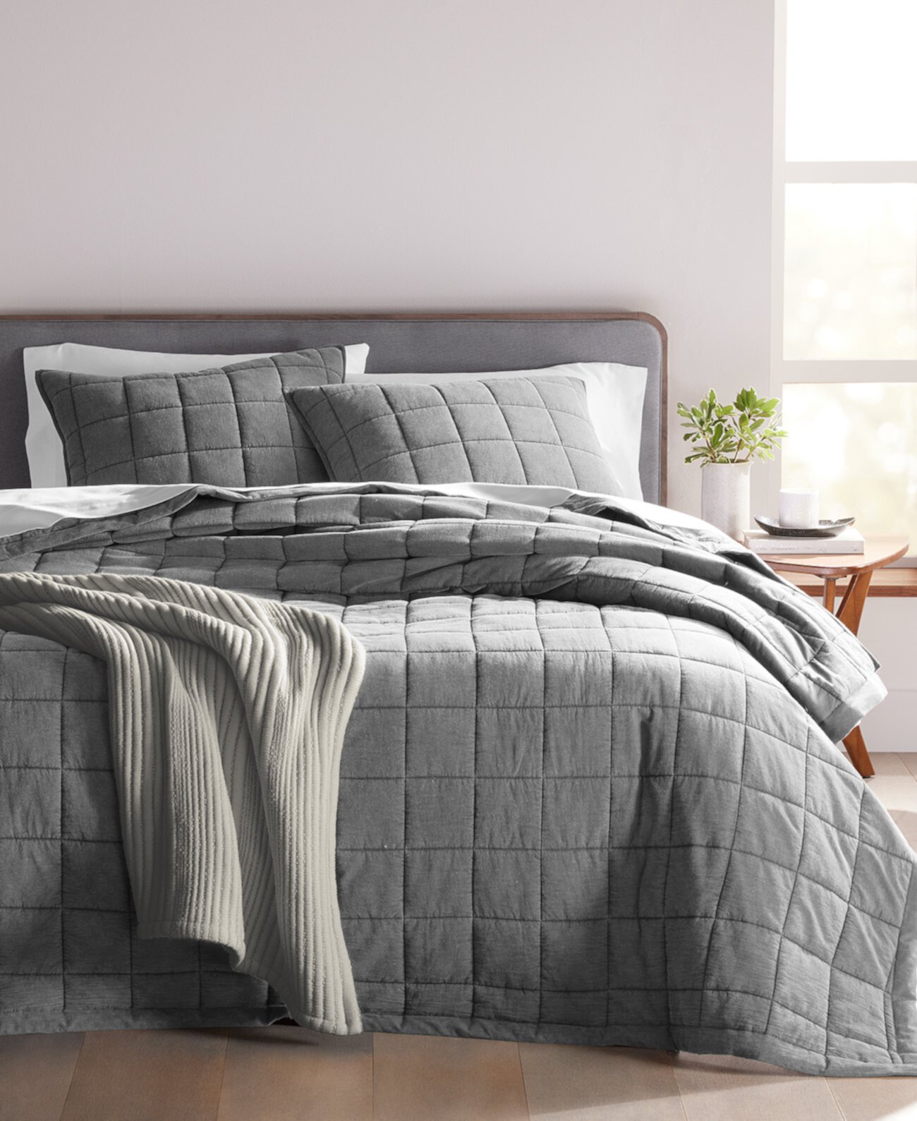 Stonewashed Check Coverlet Set, King, Exclusively at Macy’s Oake