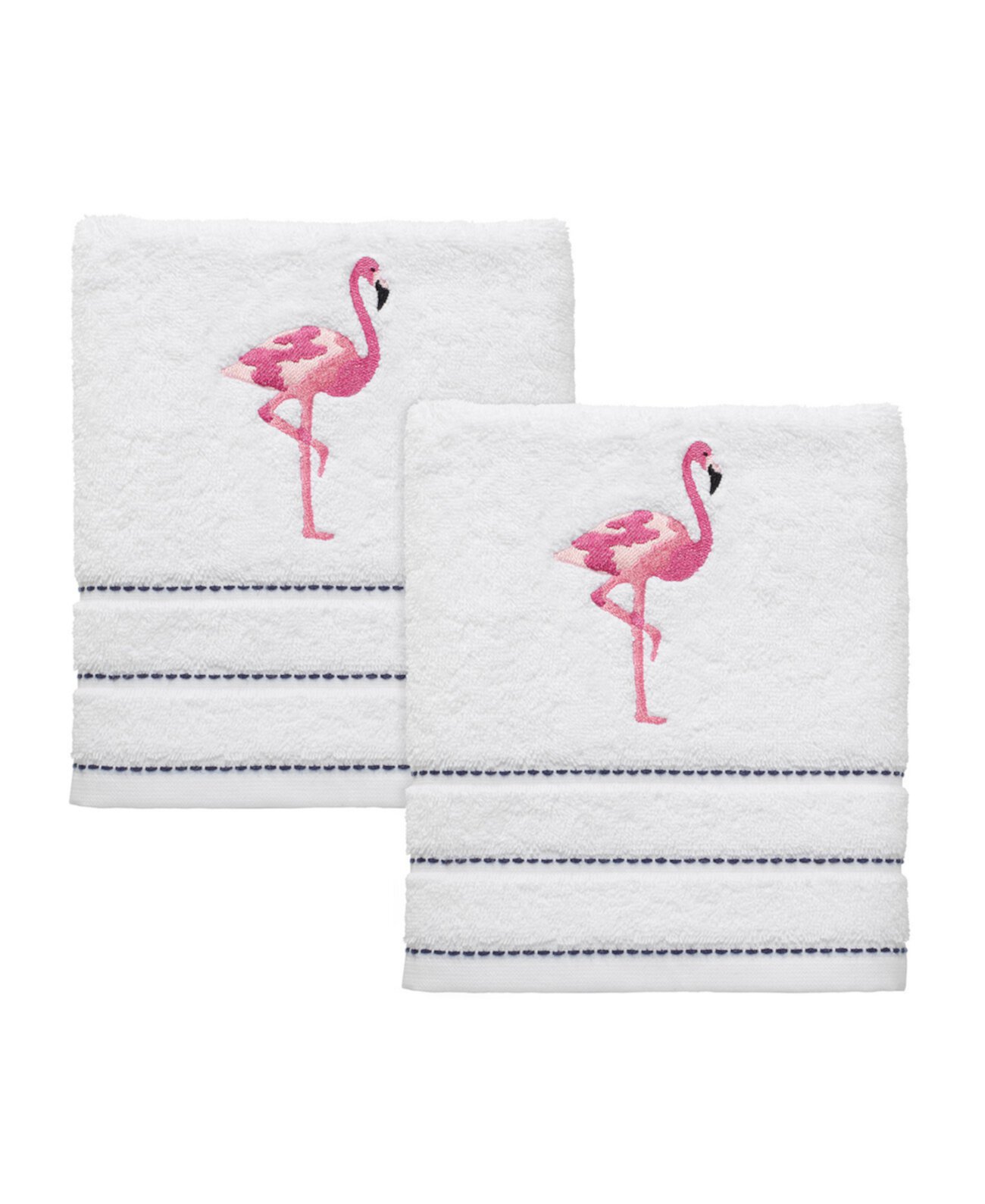 Flamingo Ticking Stripe 2-Pc. Hand Towel Set, 16" x 28" Izod