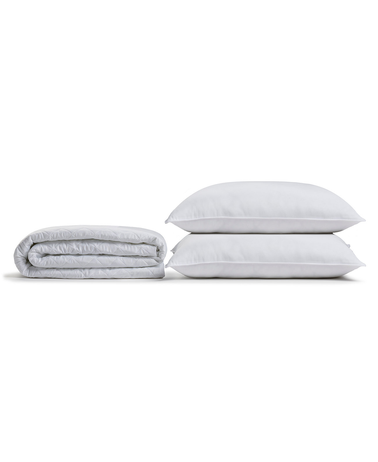 Overstuffed Plush Allergy Resistant Gel Filled Side/Back Sleeper Pillow & Mattress Protector Set, King Ella Jayne